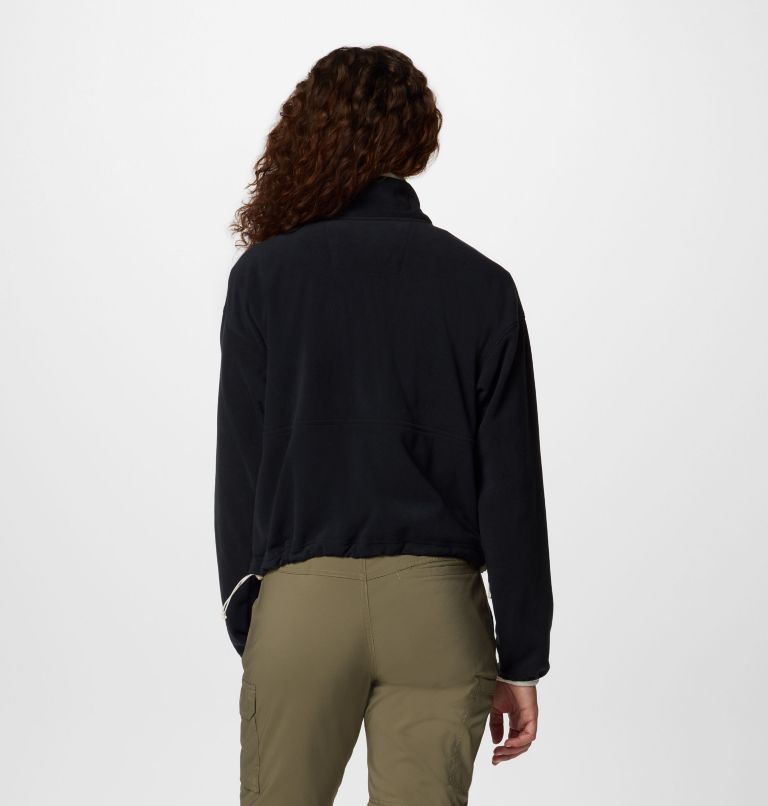 Women’s Back Bowl Casual Fleece Jacket, Color: Black, image 2