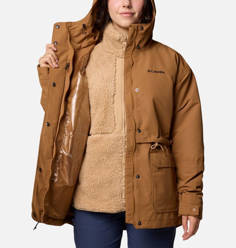 Women's Drop Ridge II 3-in-1 Waterproof Jacket, Color: Camel Brown, image 5