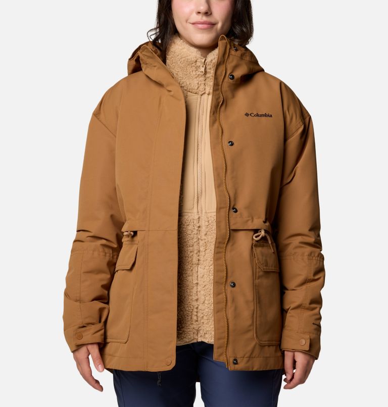 Women's Drop Ridge II 3-in-1 Waterproof Jacket, Color: Camel Brown, image 9