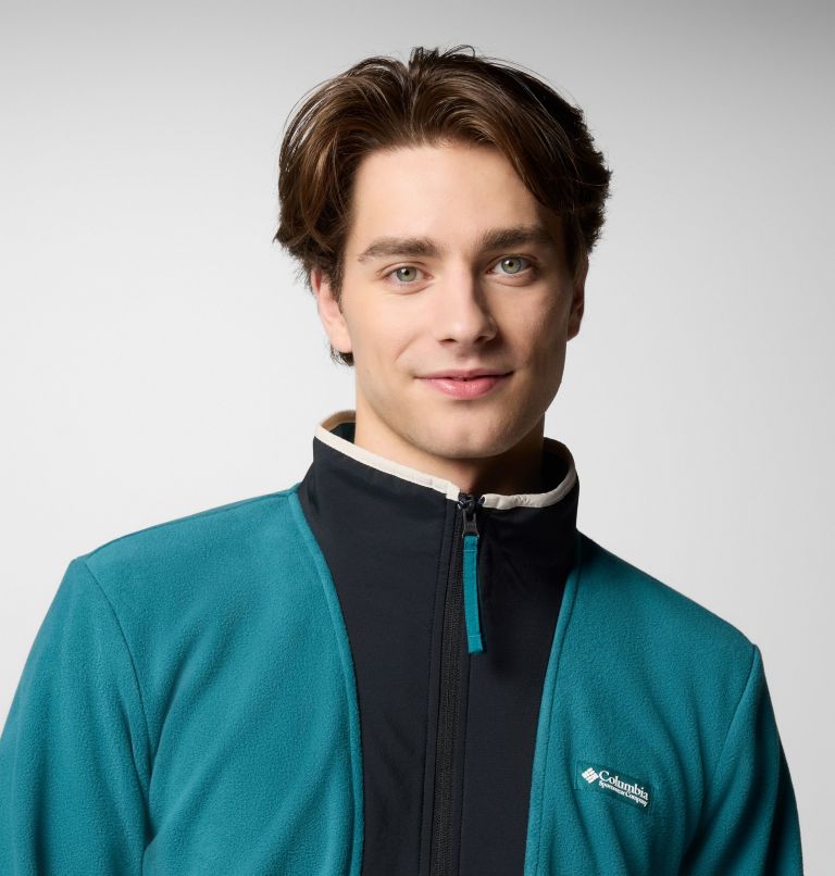 Men's Sequoia Grove Full Zip Fleece, Color: River Blue, Dark Stone, Black, image 5