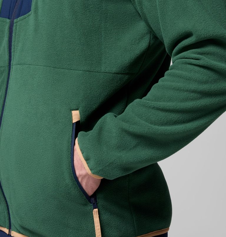 Men's Sequoia Grove Full Zip Fleece, Color: Rain Forest, Collegiate Navy, image 7