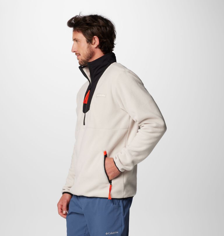 Men's Sequoia Grove Half Zip Fleece, Color: Dark Stone, Black, Spicy Pulls, image 4