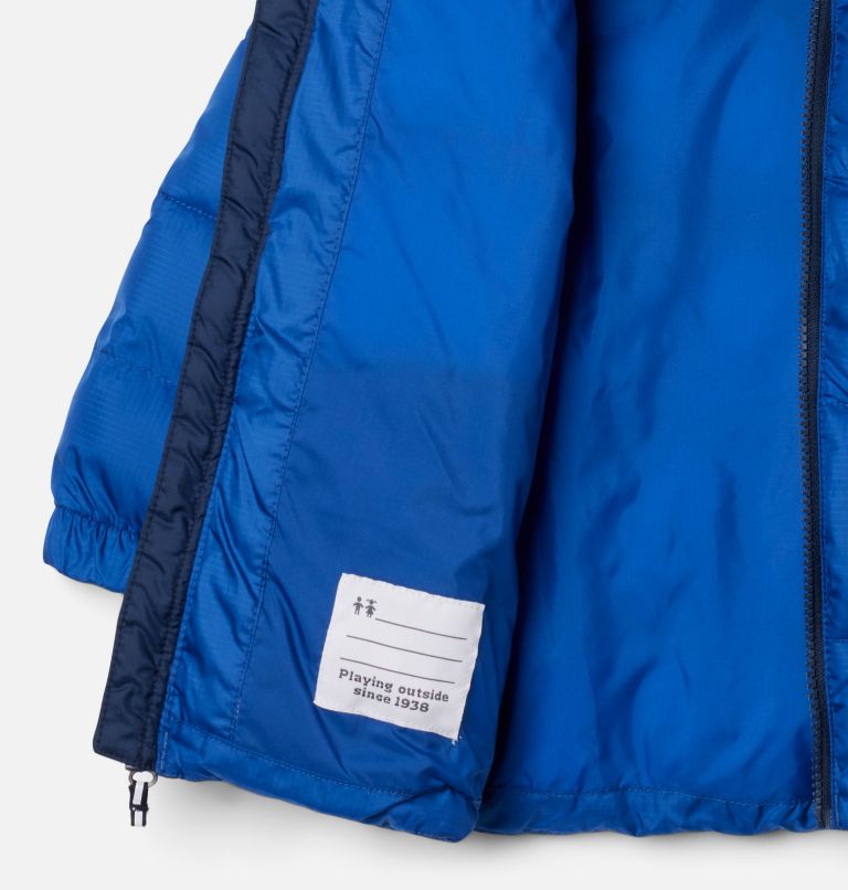 Toddlers' Puffect II Hooded Jacket, Color: Mountain Blue, Collegiate Navy, image 3