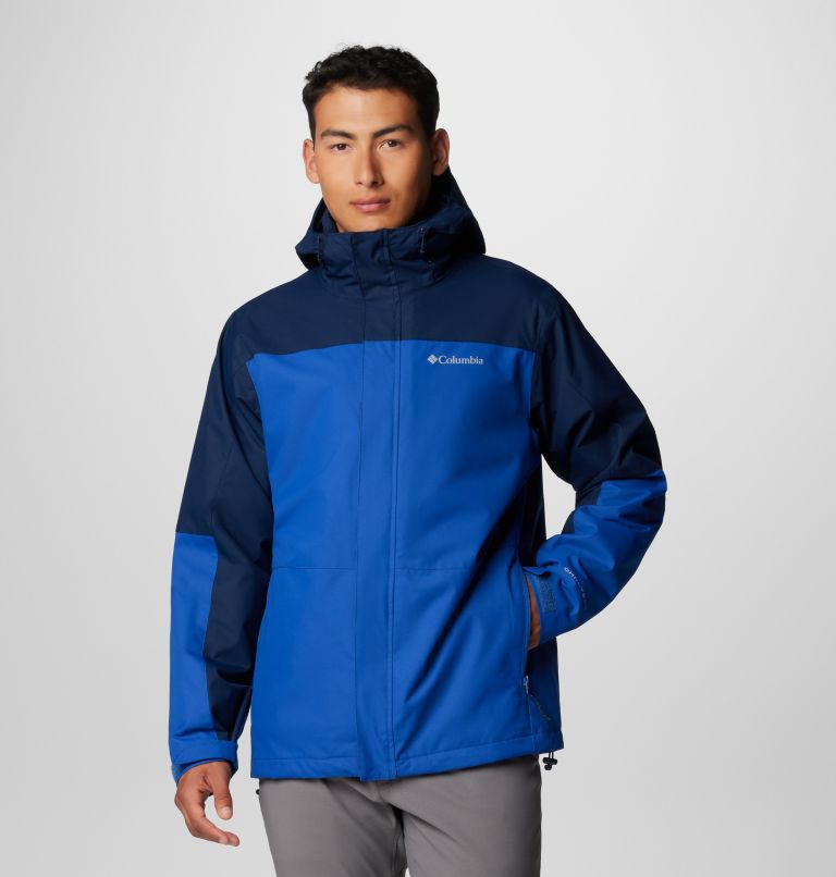 Giacca impermeabile con cappuccio 3 in 1 Hikebound II da uomo, Color: Mountain Blue, Collegiate Navy, image 1