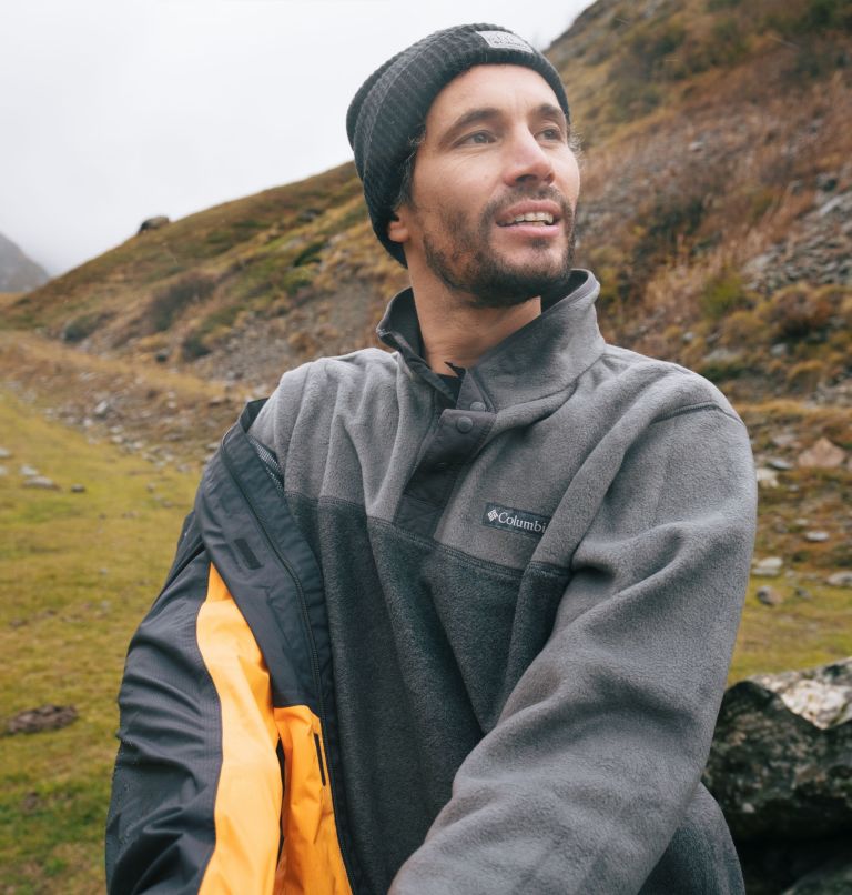Forro polar con cierre medio a presión Steens Mountain II para hombre, Color: Charcoal Heather, Shark, image 6