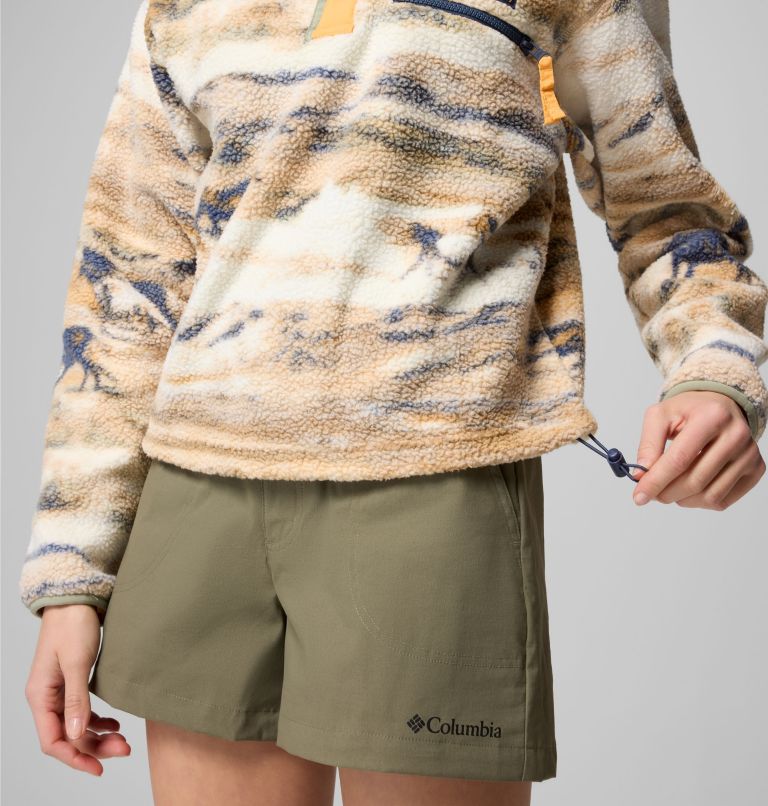 Polaire Sherpa Courte Semi-boutonnée avec Imprimé Helvetia II Femme, Color: Lemon Wash Roaming, image 5