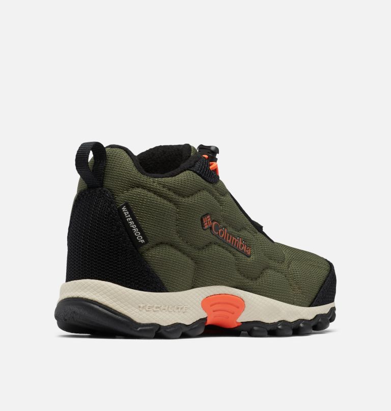 Kids' Firecamp III Mid Waterproof Walking Shoe, Color: Nori, Red Quartz, image 9