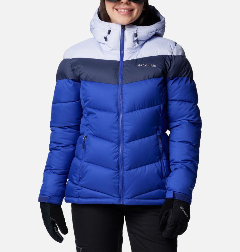 Women's Abbott Peak Insulated Waterproof Ski Jacket, Color: Clematis Blue, Snowdrift, Nocturnal, image 1