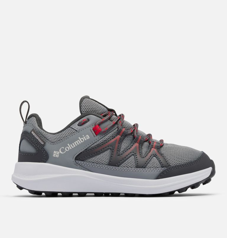 Big Kids' Peakfreak Rush Waterproof Shoe, Color: Ti Grey Steel, Mountain Red, image 1