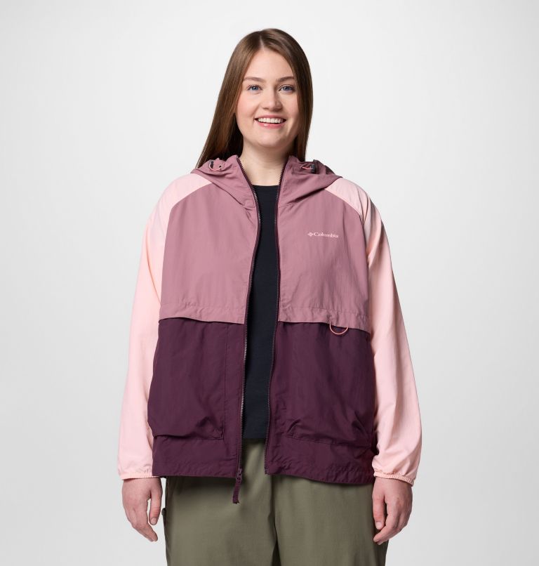 Women's Spire Valley Windbreaker - Plus Size, Color: Moonvista, Fig, Pink Sand, image 5