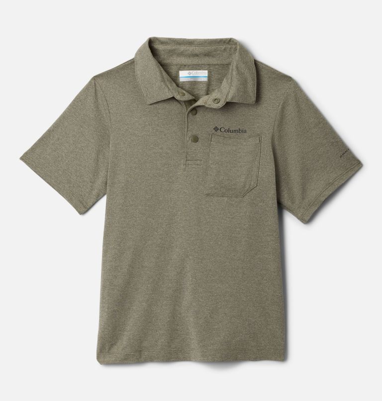Boys' Tech Trail Polo Shirt, Color: Stone Green Heather, image 1