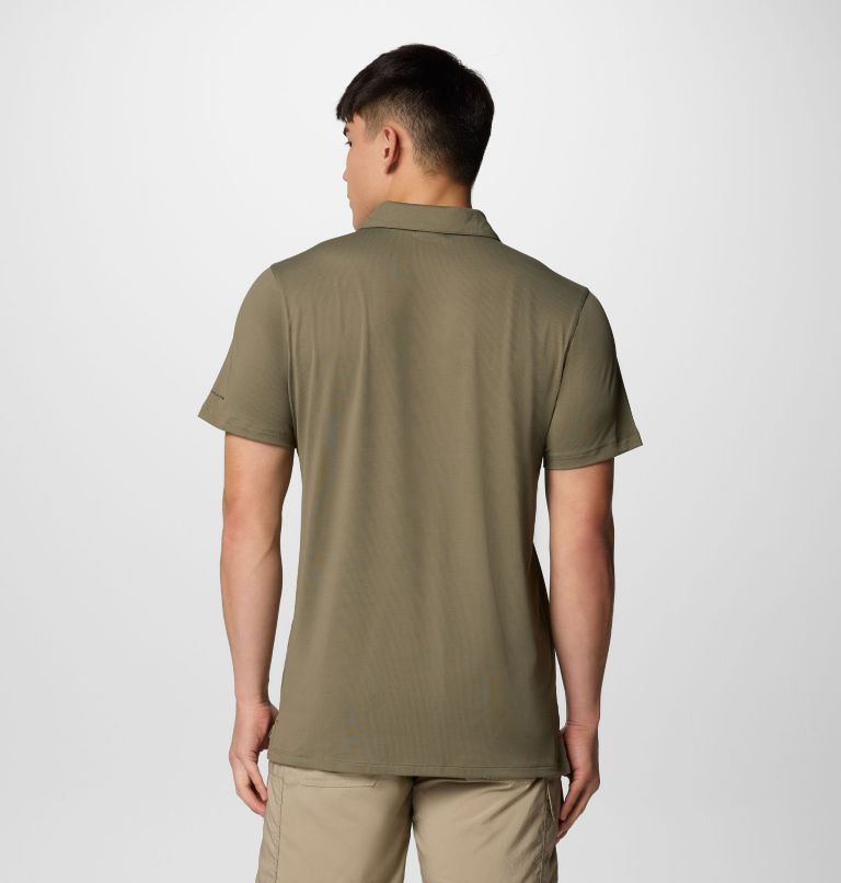 Men's Tech Trail Utility Polo, Color: Stone Green, image 3