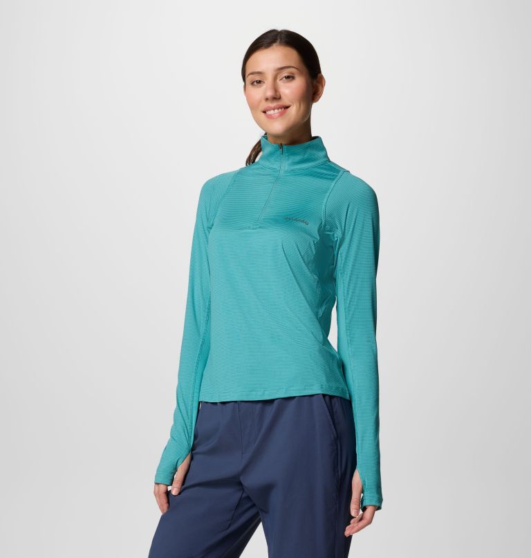 Women's Weekend Ascent Half Zip Shirt, Color: Teal, image 3
