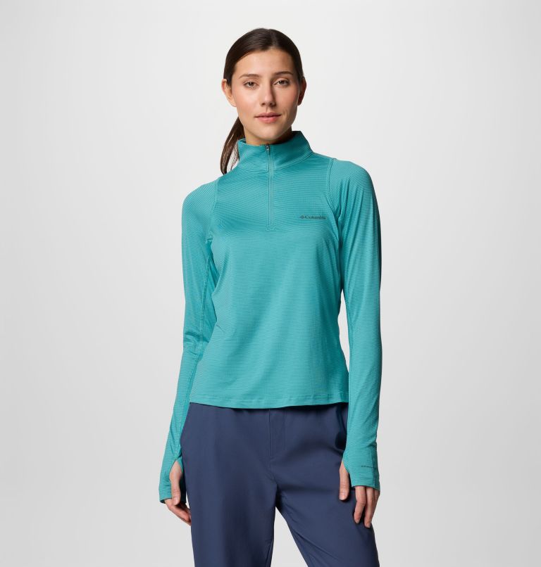 Women's Weekend Ascent Half Zip Shirt, Color: Teal, image 1