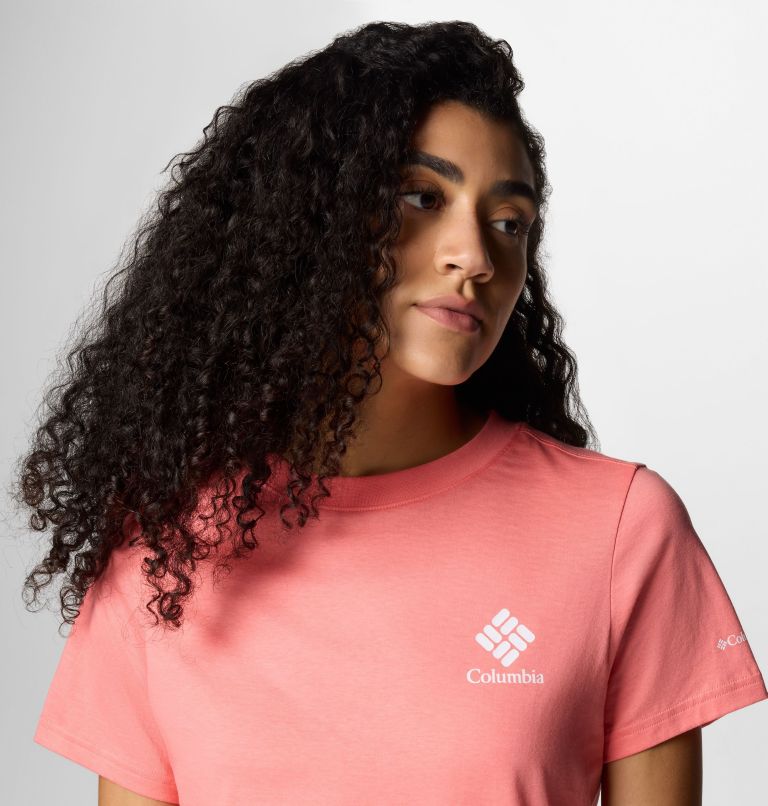 Women's Rolling Bend Graphic T-Shirt, Color: Alpenglow, Stacked Gem, image 4