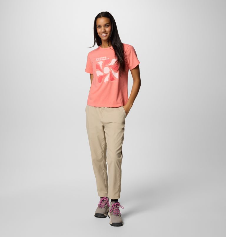 Women's Sun Trek III Graphic Technical T-Shirt, Color: Alpenglow, Wavy Rays, image 5