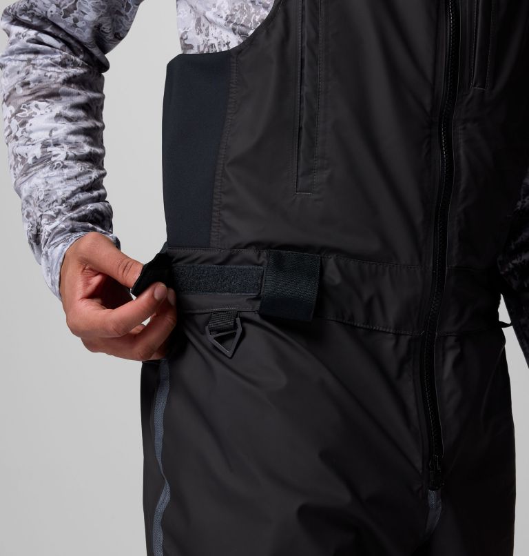 Men's PFG Force XII ODX Waterproof Fishing Bib, Color: Black, image 8
