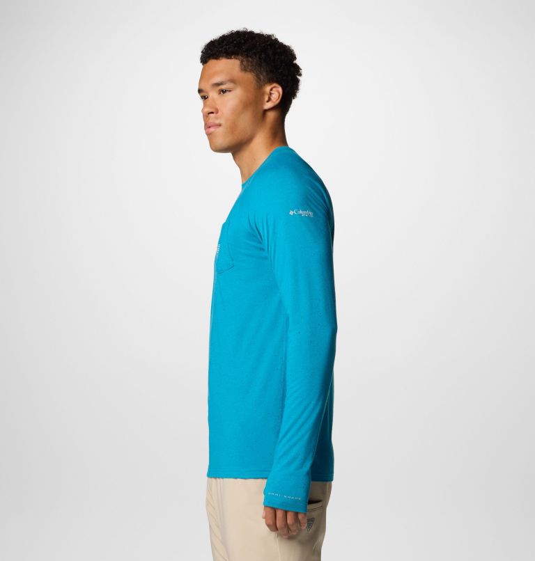 Men's PFG Uncharted Neps Long Sleeve Shirt, Color: Blue Echo, image 4