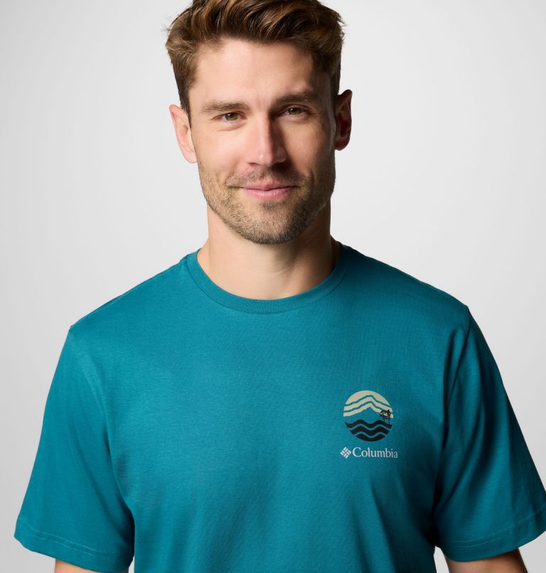 Kettle River Outdoor T-Shirt für Männer, Color: River Blue, Circular Linescape, image 5