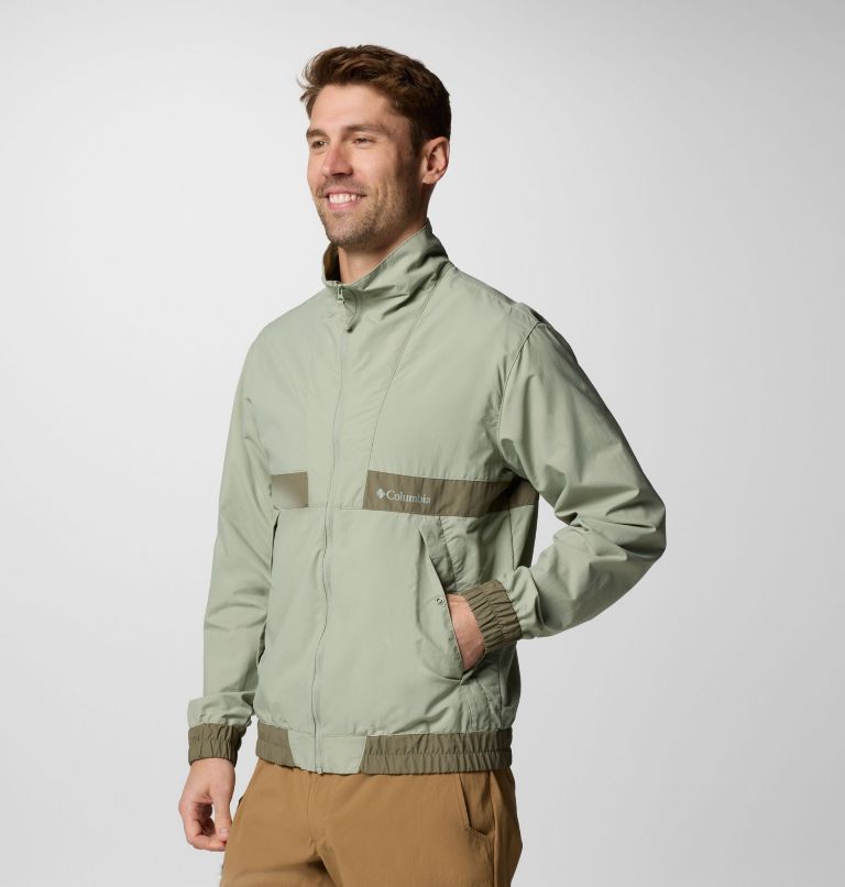 Men's Spire Valley Windbreaker, Color: Safari, Stone Green, image 4