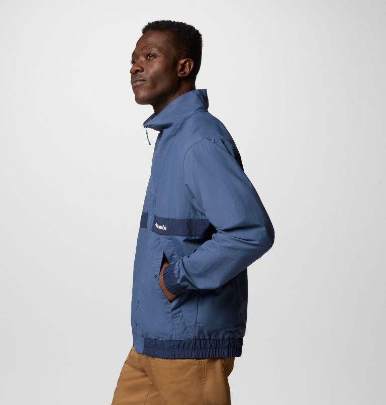 Men's Spire Valley Windbreaker, Color: Dark Mountain, Collegiate Navy, image 4