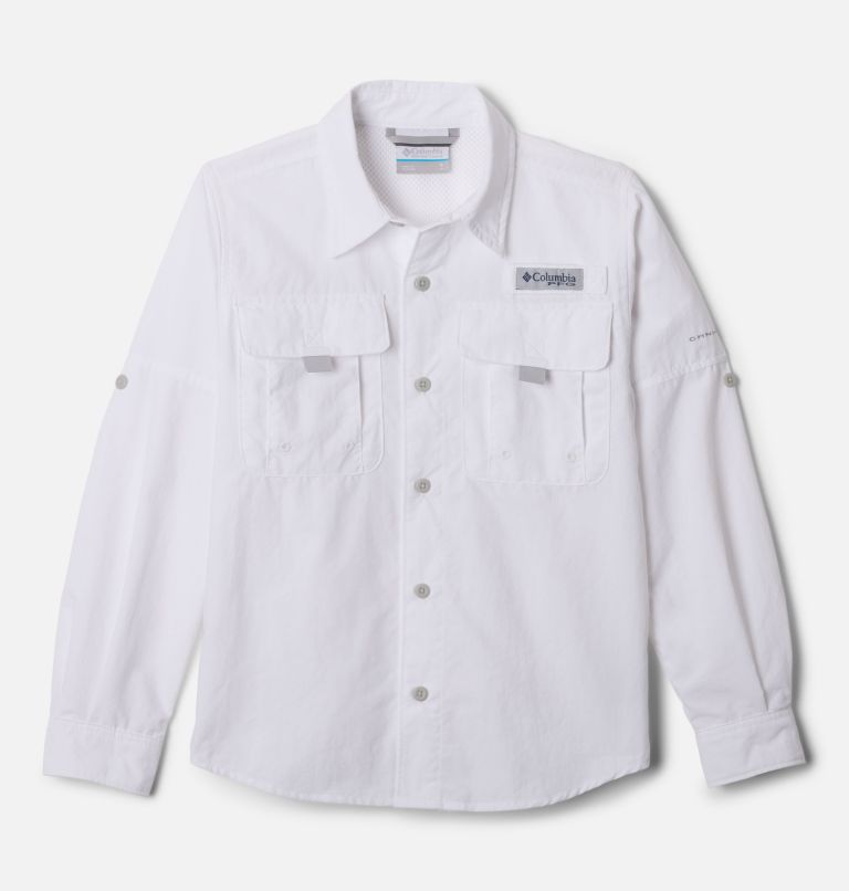 Boys' PFG Bahama II Long Sleeve Shirt, Color: White, image 1