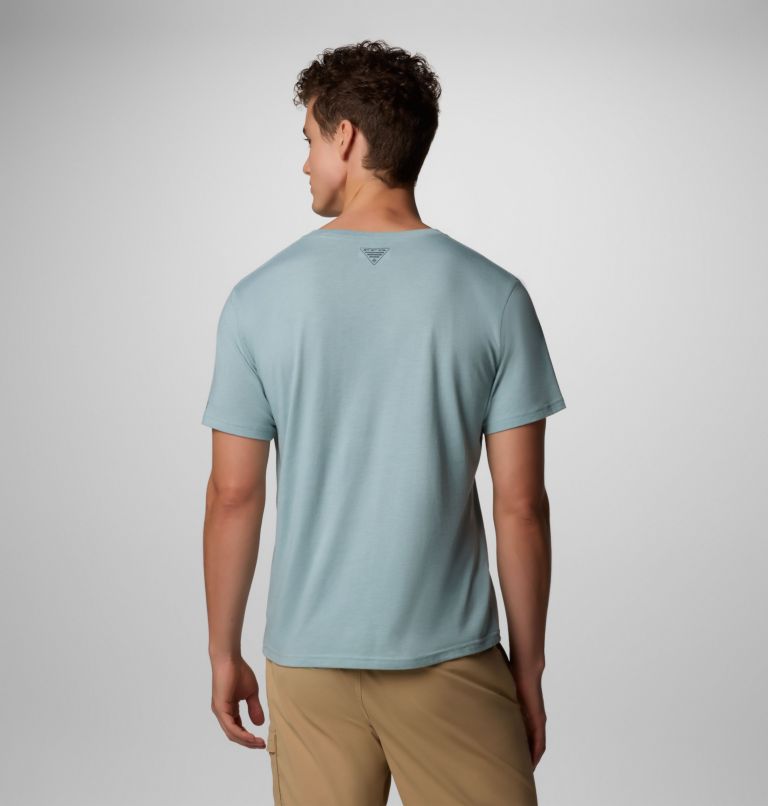Men's PFG Wild Cast Pocket T-Shirt, Color: Crushed Blue, PFG Pocket Baja Rooster, image 3