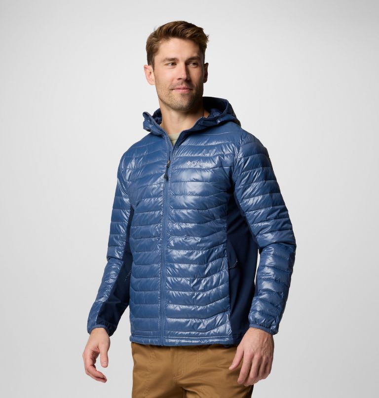 Doudoune Hybride à Capuche Powder Pass Homme, Color: Dark Mountain, Collegiate Navy, image 4