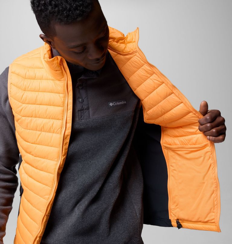 Men's Powder Pass Hybrid Puffer Gilet, Color: Koi, Black, image 6