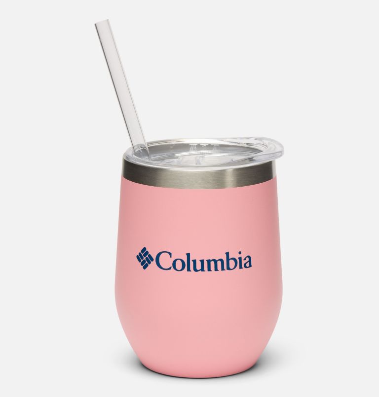 Insulated Tumbler with Straw - 12 ounces, Color: ARECA SALMON ROSE, image 1